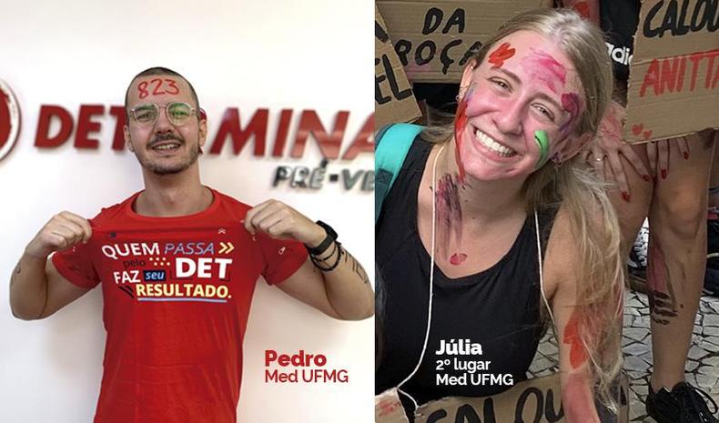 Os alunos do Determinante, Pedro e Júlia, comemoram aprovação em Medicina na UFMG(foto: Agência Nicacio) Os alunos do Determinante, Pedro e Júlia, celebram aprovação em Medicina na UFMG