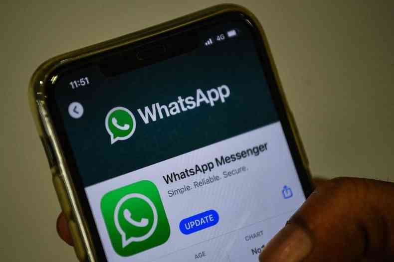 WhatsApp tambm est testando um recurso semelhante para vdeos(foto: INDRANIL MUKHERJEE/AFP)