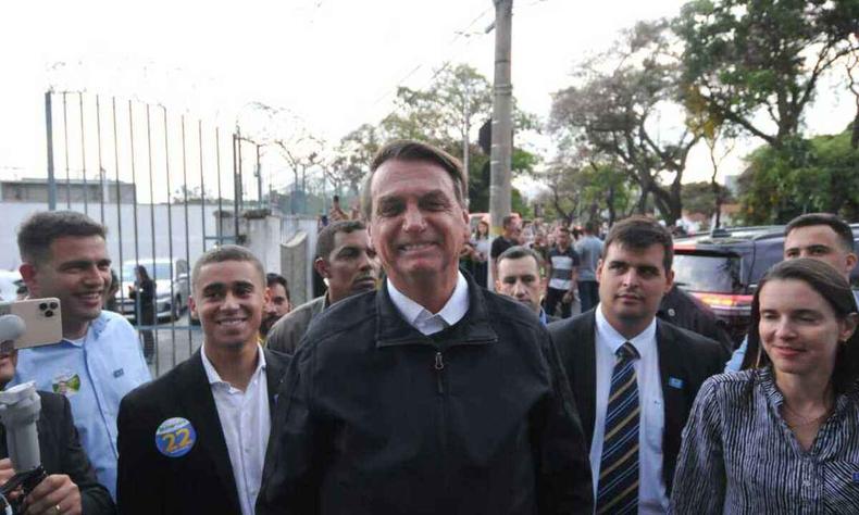 Bolsonaro chegou em Belo Horizonte acompanhado dos putados Nikolas Ferreira e Bruno Engler(foto: Gladyston Rodrigues/ EM/ D.A. Press) Bolsonaro em BH