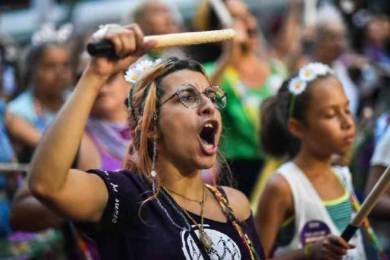 Protesto no Rio pelo Dia Internacional das Mulheres em 8 de maro de 2023