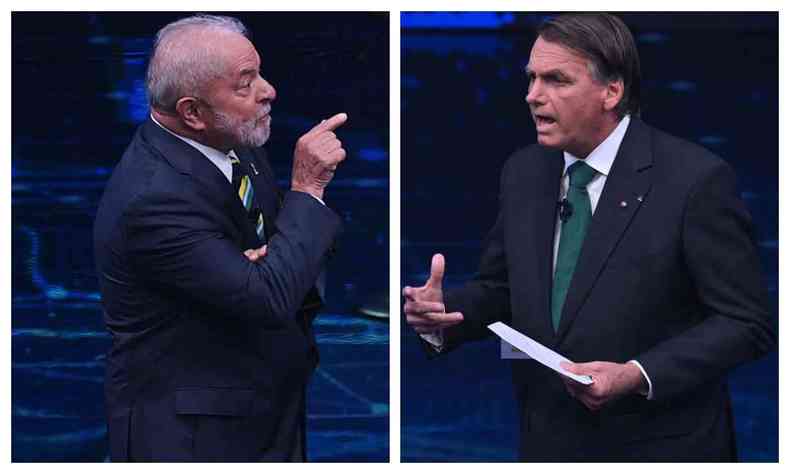Lula e Bolsonaro no debate da band em 16/10