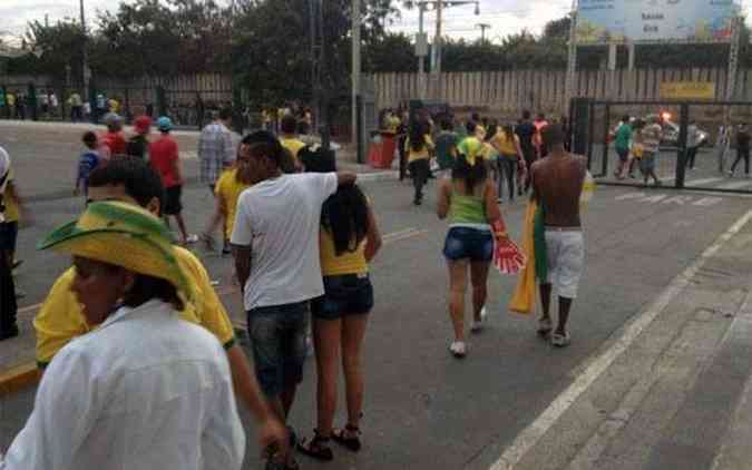Pelo menos 4 mil pessoas deixaram o Expominas depois da goleada(foto: Carolina Braga/EM/D.A.Press)