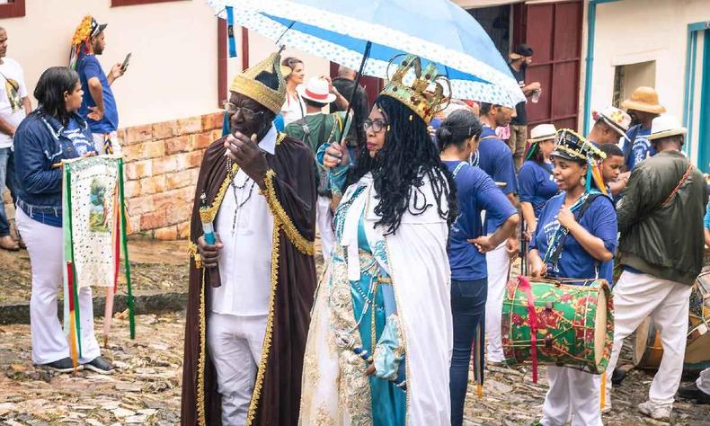 Cortejo da Festa de Congado e Reinado de Ouro Preto em janeiro de 2023