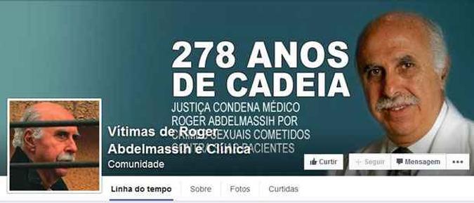 Capa da página expõe condenação do ex-médico(foto: Reprodução/Facebook) Capa da página expõe condenação do ex-médico(foto: Reprodução/Facebook)