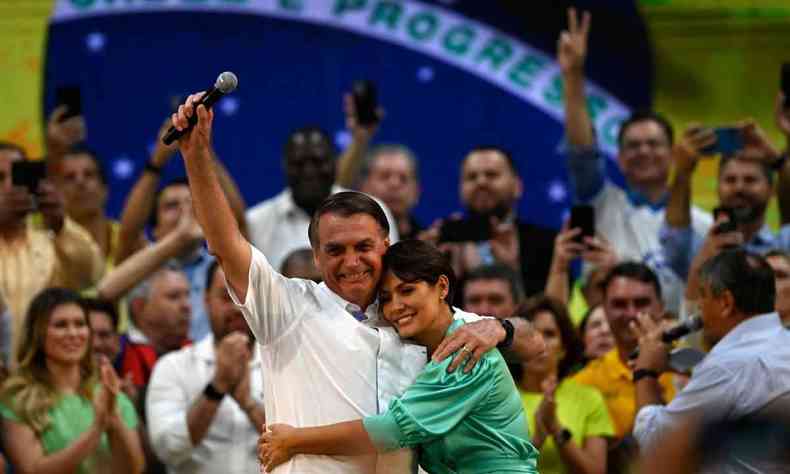 Presidente Jair Bolsonaro e primeira dama Michelle Bolsonaro
