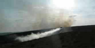Aeronaves tambm so usadas no combate ao fogo no parque(foto: ICMBio/Divulgao)