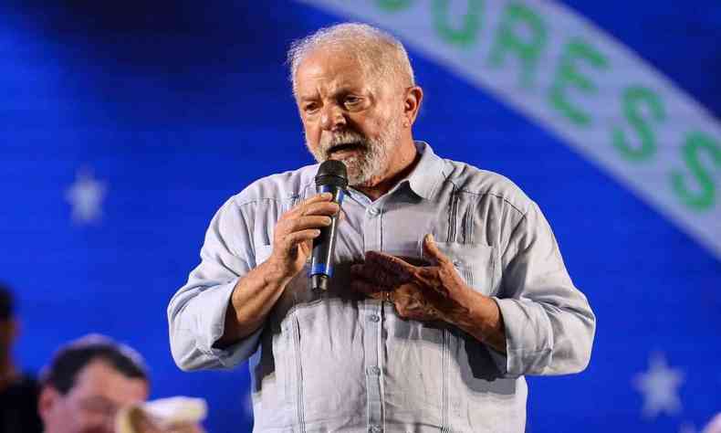 Ex-presidente Lula em discurso 