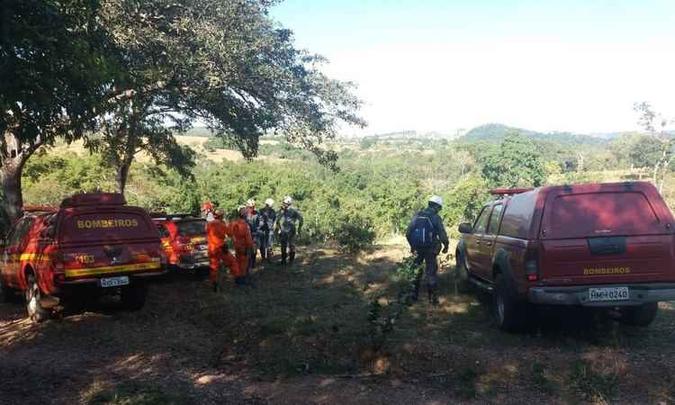 Segundo os bombeiros, não há informações de como o homem se perdeu na mata(foto: Reprodução/CBMMG.) Segundo os bombeiros, não há informações de como o homem se perdeu na mata(foto: Reprodução/CBMMG.)