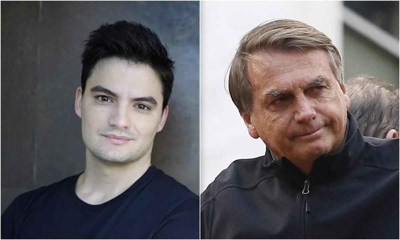 montagem com felipe neto a esquerda e jair bolsonaro a direita