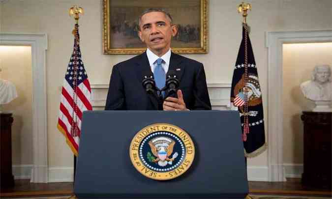 Presidente americano, Barack Obama, em pronunciamento que revelou a reaproximao entre os EUA e Cuba(foto: Doug Mills/AFP)