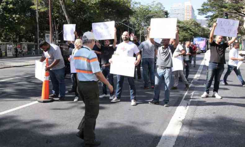 Motoristas de aplicativo fizeram protestos nas ltimas semanas na capital(foto: Edesio Ferreira/EM/D.A Press.)