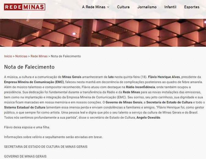 (foto: Reprodução da internet/Rede Minas) (foto: Reprodução da internet/Rede Minas)