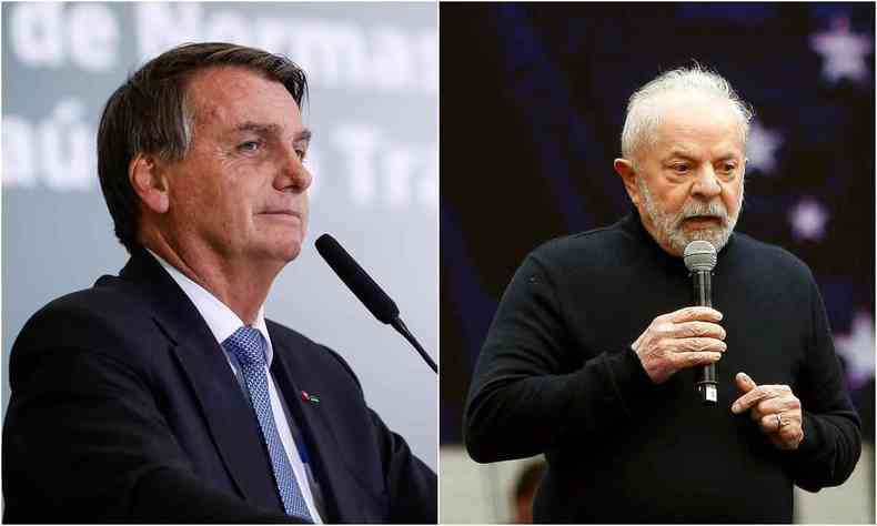 A esquerda presidente Jair Bolsonaro e Luiz Incio da Lula da Silva a direita