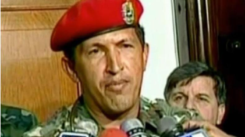 Chvez reconhece ao vivo na TV que sua tentativa de golpe de Estado, em 1992, falhou(foto: Reproducao BBC)
