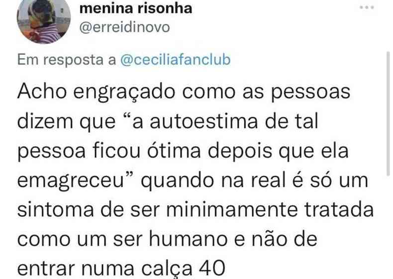 Foto de post que fala da autoestima de pessoas gordas