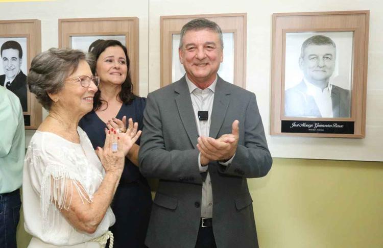 Moacyr Basso durante a inauguração de sua foto na galeria de ex-presidentes da Sociedade Rural de Montes Claros durante