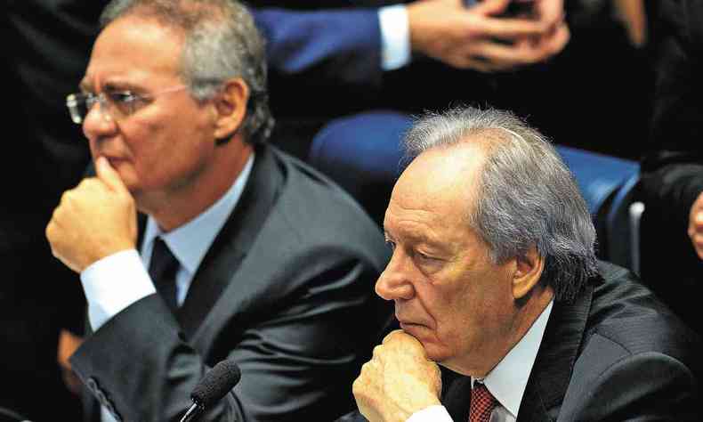 Renan Calheiros e Ricardo Lewandowski durante a votao do impeachment de Dilma Rousseff