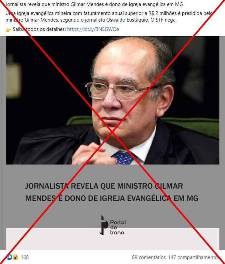 Captura de tela feita em 13 de julho de 2022 de uma publicao no Facebook 