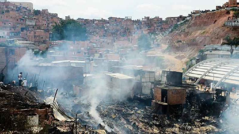 Incndio na favela de Paraispolis, na capital paulista, em 2017
