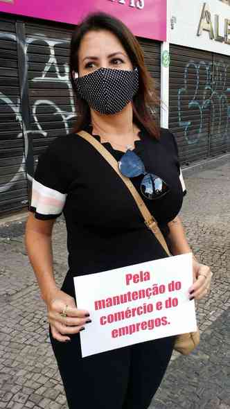 Organizadora da manifestao, a empresria Oriadina Panicali(foto: JUAREZ RODRIGUES/EM/D.A PRESS)