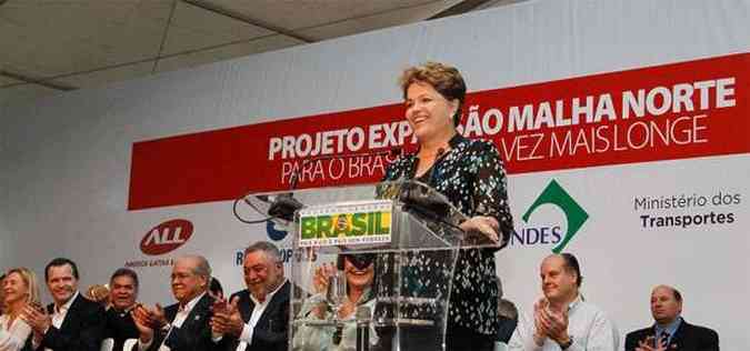 Em discurso na inaugurao de trecho da ferrovia Ferronorte e do Complexo Intermodal Rondonpolis, a presidente destacou a 