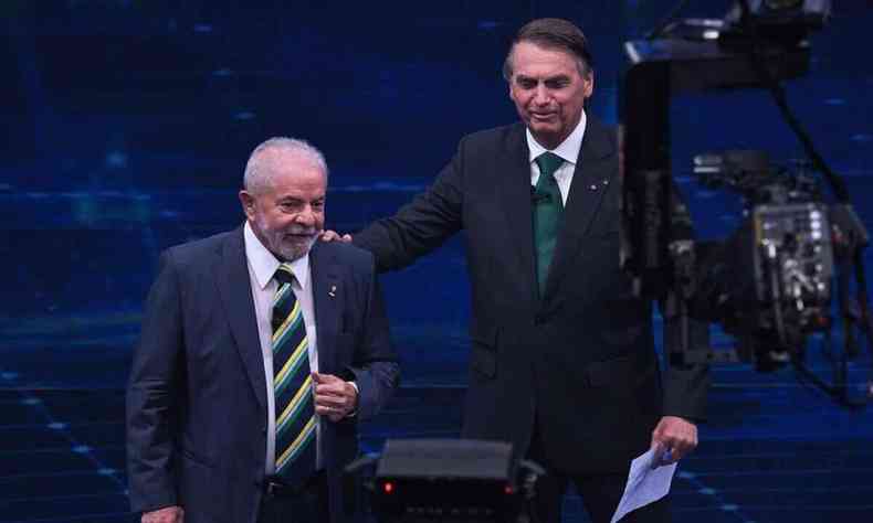 Lula e Bolsonaro em debate na Band