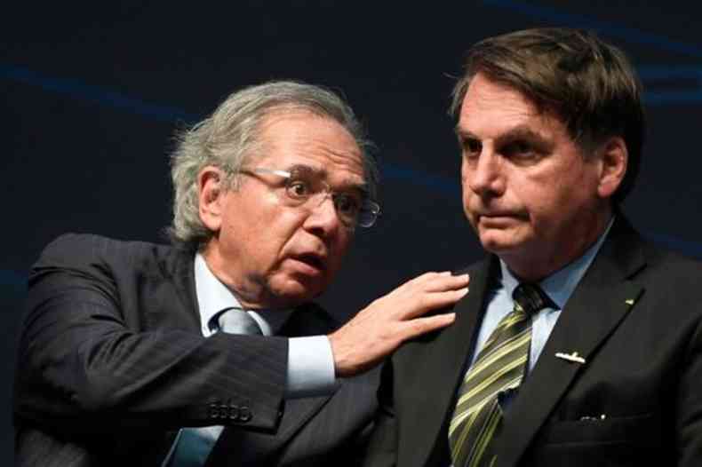 ministro da Economia Paulo Guedes e o presidente Jair Bolsonaro