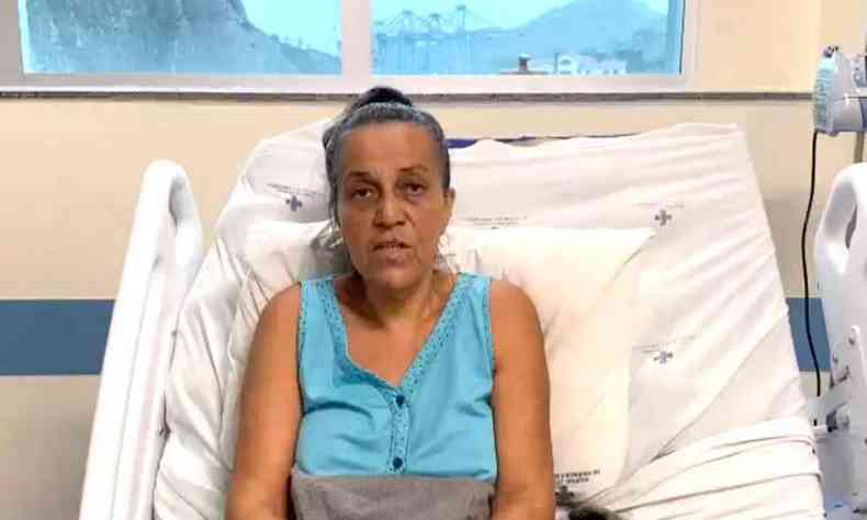 Professora Sandra Guimares, que levou sete tiros no ataque em Aracruz, em vdeo gravado no hospital 