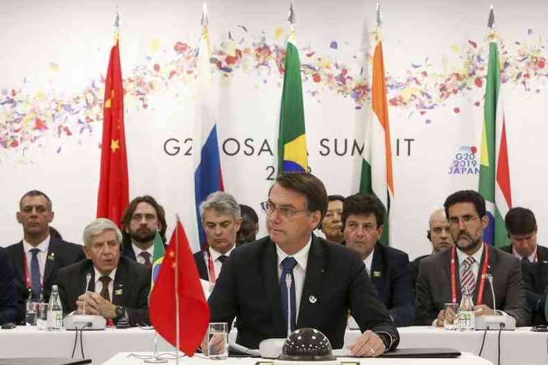 Jair Bolsonaro durante reunio informal dos Lderes dos BRICS(foto: Alan Santos/PR)