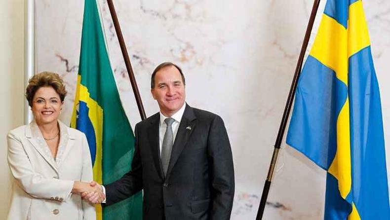 Presidente Dilma Rousseff e o primeiro-ministro da Su�cia, Stefan L�fven (foto: Roberto Stuckert Filho/PR)