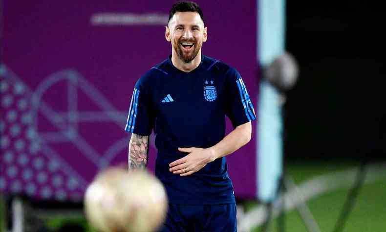 Messi, durante treino da Argentina