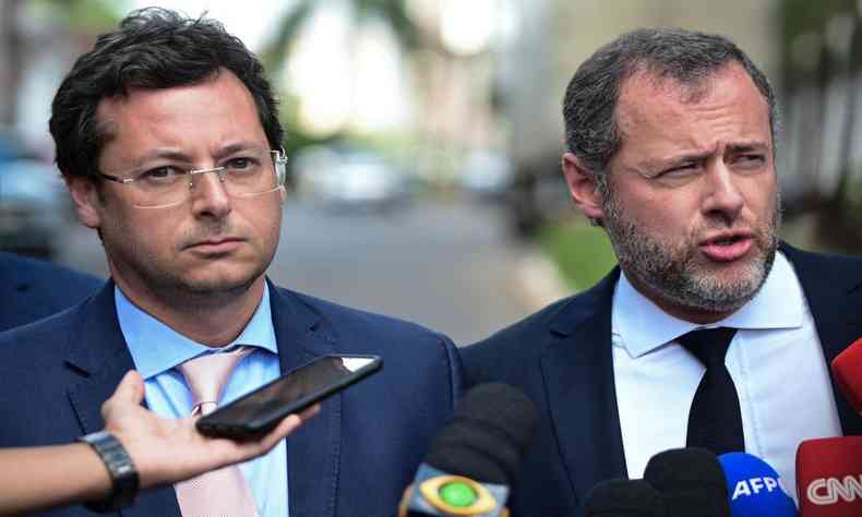 Assessor de Bolsonaro, Fbio Wajngarten e o advogado de defesa, Paulo Cunha Bueno