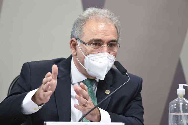 Marcelo Queiroga evita responder perguntas sobre a cloroquina, hidroxicloroquina e ivermectina(foto: Jefferson Rudy/Agncia Senado )