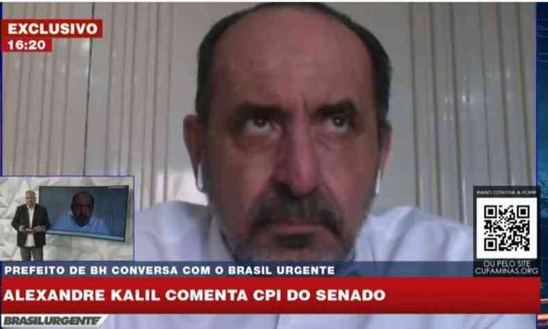 Alexandre Kalil, prefeito de Belo Horizonte, fez comentrio sobre a CPI da COVID-19 no Senado(foto: TV Band/Reproduo)