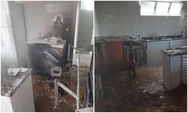 Cozinha de creche em Coronel Fabriciano destruda pelo fogo