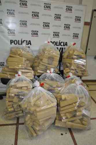 Droga foi apreendida em imveis dos criminosos(foto: Polcia Civil / Divulgao)