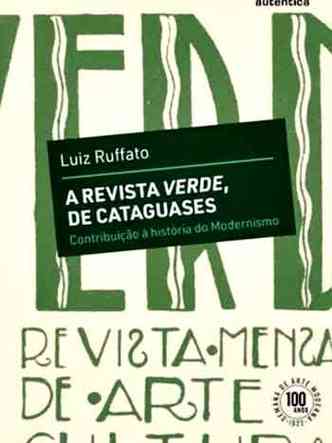 Capa do livro de Luiz Ruffato sobre a revista Verde, com letras em verde sobre fundo creme 