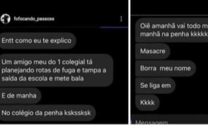 Reprodu��o de mensagens com as amea�as