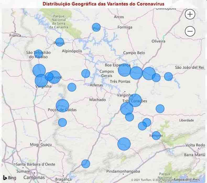 Os dados das novas variantes segundo a Secretaria Estadual de Sade de Minas Gerais (SES-MG)(foto: Foto: Secretaria de Sade/ Reproduo)