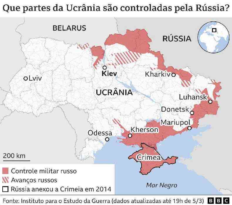 reas controladas pela Rssia na Ucrnia