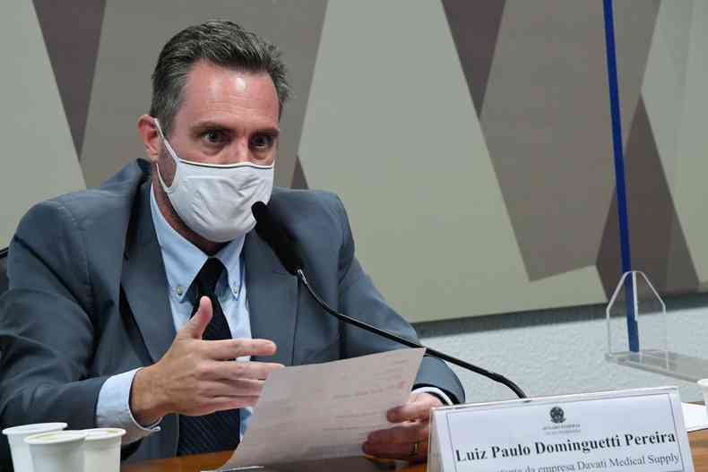 Representante da empresa Davati Medical Supply, Luiz Paulo Dominguetti Pereira(foto: Edilson Rodrigues/Agncia Senado)