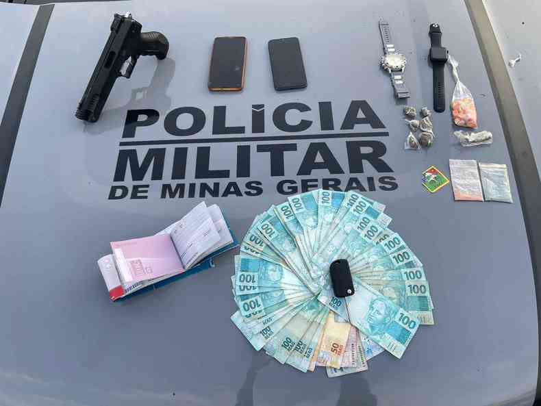 Militares do Batalho Rotam apreenderam dinheiro e outros materiais com criminoso no bairro Novo Aaro Reis