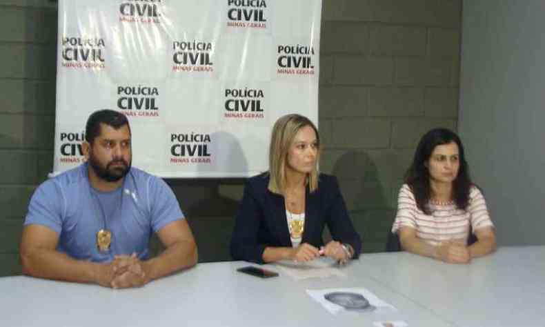 Delegada responsvel pelo caso apresentou a imagem do suspeito(foto: Polcia Civil/Divulgao)