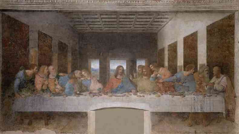 Reprodução da Pintura 'A Santa Ceia', de Leonardo da Vinco