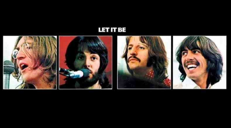 John, Paul, Ringo e George, os Fab Four, na capa do disco Let it be