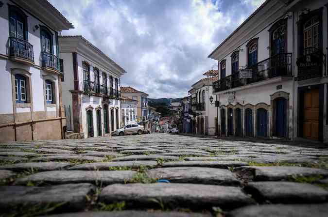 Por causa da pandemia de COVID-19, as ruas de Ouro Preto ficaram vazias nesta Semana SantaLeandro Couri/EM/D. A. Press