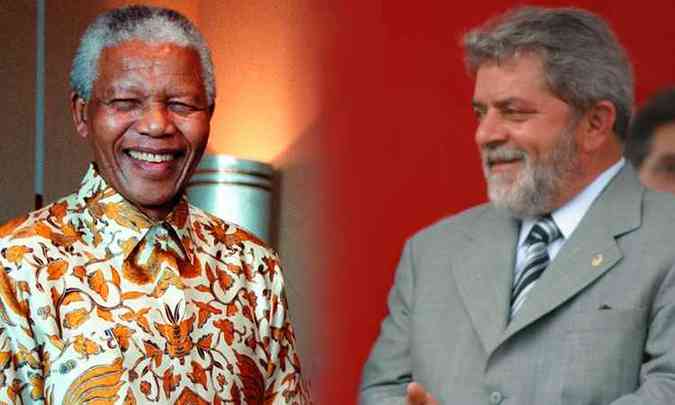 Mandela ser o grande homenageado no lugar de Lula, que desistiu de receber a medalha(foto: Montagem com fotos de Henny Ray Abrams e Marcelo Sant'Anna)