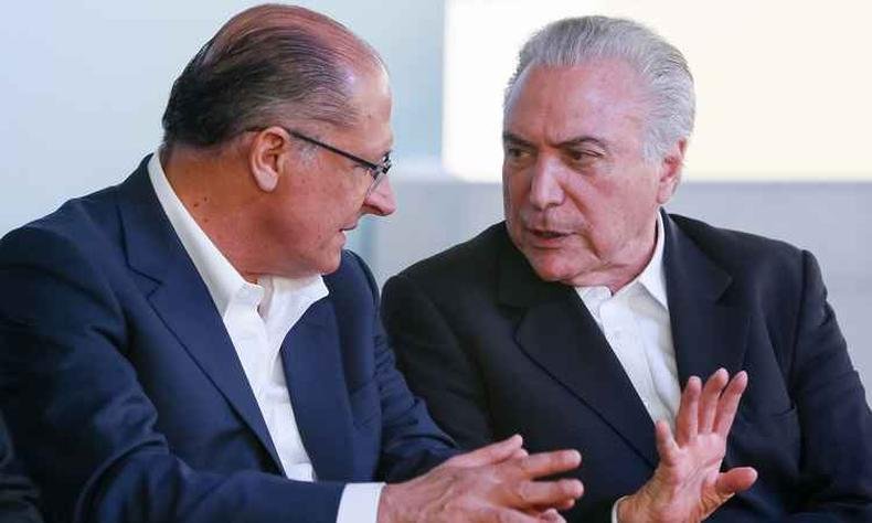  O presidente Michel Temer e o ex-governador de S�o Paulo Geraldo Alckmin (foto: Beto Barata/PR Brasilia - 21/12/2016 )