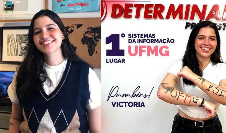 Victoria, aprovada em 1º lugar na UFMG no curso de Sistemas da Informação estudou no curso Det Online(foto: Divulgação) Victoria, aprovada em 1º lugar na UFMG no curso de Sistemas da Informação estudou com o curso Det Online