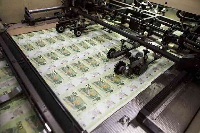 Impresso de notas de 500 pesos argentinos na Casa de la Moneda